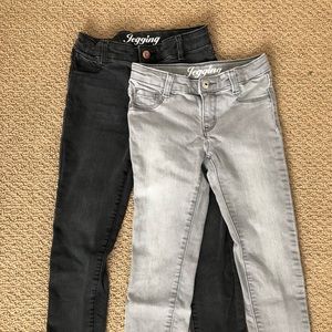 A pair of Crazy 8 jeggings, black & gray